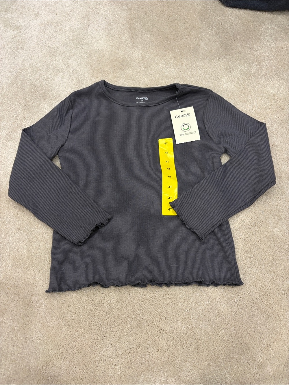 🦄5/25 NWT Grey Ribbed Long Sleeve